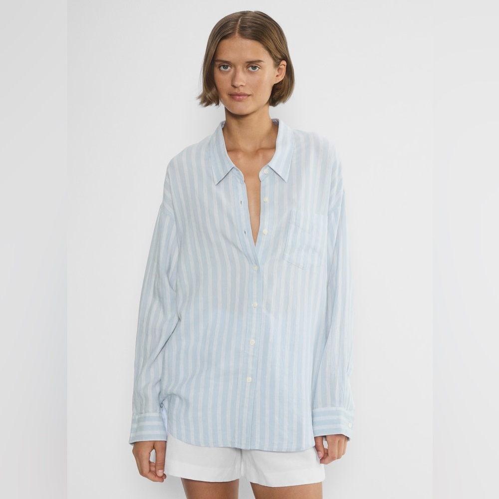 Aritzia - Wilfred Free striped relaxed linen blend button front shirt - Picture 2 of 9